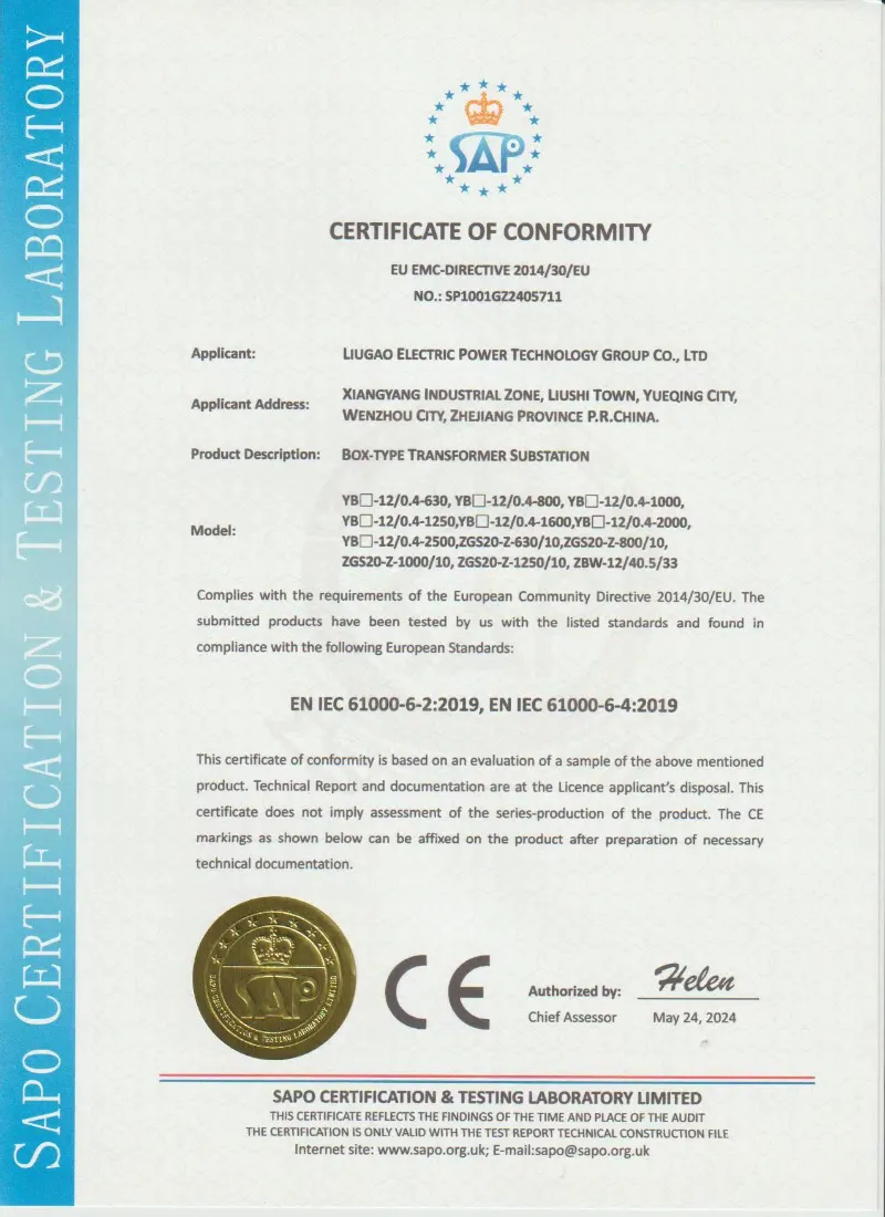 Wind power Packaged European type Substation IEC 61000